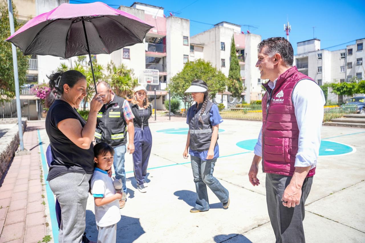 Supervisa alcalde Alfonso Sánchez García trabajos de mejoramiento urbano en Tlapancalco